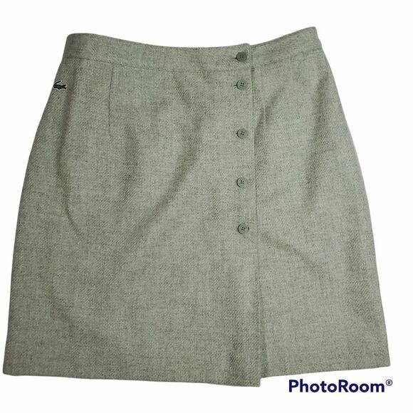 Lacoste Green Button-Front Skirt - Picture 1 of 11